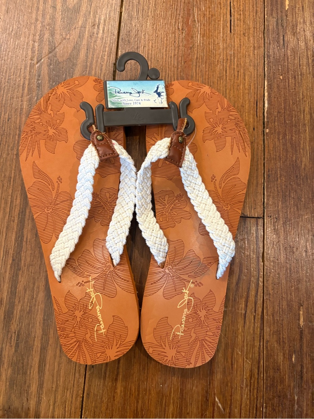 Panama Jack Cream Braided Strap Sandals with Brown Leather Accent
